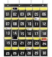 Loghot Numbered Classroom Sundries Closet Pocket Chart for Cell Phones Holder Wall Door Hanging O...
