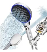 CWPW LED Filtered Shower Head with Handheld,High Pressure 4-Spray Showerhead with 20-Stage Vitami...