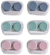 YKuzLx 6 Pack Contact Lens Case, Portable Contact Case with Applicator Tool Tweezer, for Travel O...
