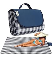 RUIBOLU Beach Blanket Large Picnic Blankets, Sandproof Beach Mat for 2-4 Adults Waterproof Quick ...