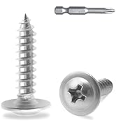 JEGONFRI 200pcs #8 x 3/4" 410 Stainless Steel Modified Truss Head Wood Screws, Phillips Drive Sel...