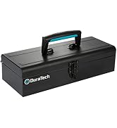DuraTech Metal Tool Box, 15" Portable Steel Tool Box with Metal Latch Closure & Plastic Handle, S...