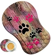 Ergonomic Mouse Pad Wrist Support and Coaster Set, Gaming Mouse Pad Wrist Rest, Memory Foam Massa...