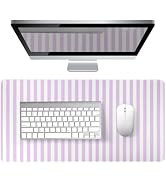 Purple Striped Desk Mat XXL Large Mouse Pad Cute Desk Pad Kawaii Aesthetic Keyboard Laptop Comput...