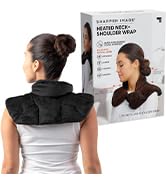 Heated Neck & Shoulder Wrap by Sharper Image - Microwavable Warm & Cooling Plush Pad with Aromath...