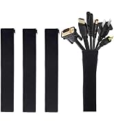 JOTO 4 Pack Cable Management Sleeve, 19-20 Inches Cord Organizer System with Zipper for TV Comput...