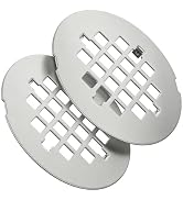 Brushed Nickel Shower Drain Cover 2 Pack, Glimflorus 4-1/4" OD Round Snap In Shower Drain Straine...