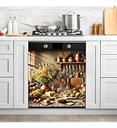 Dishwasher Magnetic Cover Front Door Vintage Refrigerator Magnet Decor Kitchen Food Magnetic Shee...
