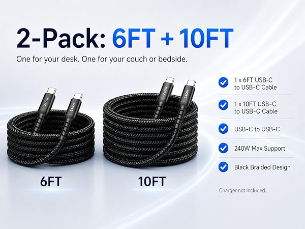 2-Pack: 6FT + 10FT