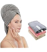 SURPRISE PIE Women Microfiber Hair Towel Wrap with Elastic Strap,Super Absorbent Anti Frizz Dryin...