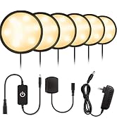 YGS-Tech LED Under Cabinet Lighting Kit, 1020 Lumens LED Puck Light, 3000K Warm White, CRI90+, To...