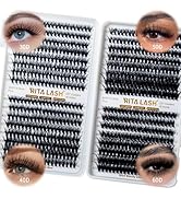 RITALASH Lash Clusters 640PCS 4 Style DIY Cluster Lashes Clusters Eyelash Extensions False Eyelas...