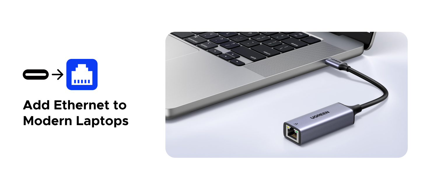 UGREEN USB C to Ethernet Adapter, Plug and Play 1Gbps Ethernet Adapter, Aluminum Case