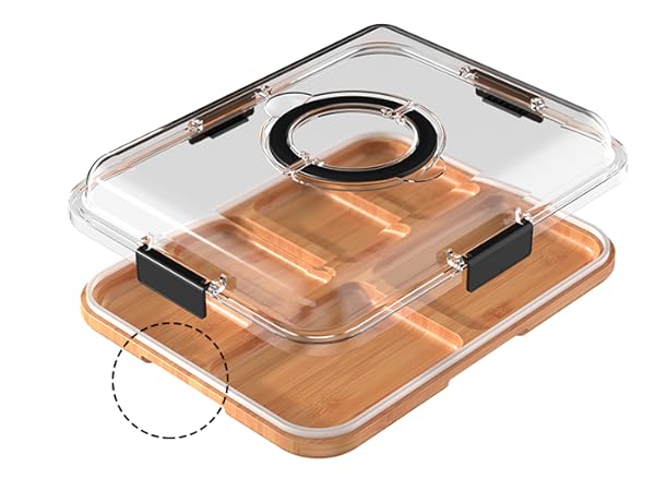 Renmxj Charcuterie Board with Clear Lid, Travel Portable Cheese Board Charcuterie Boxes