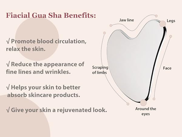 stainless steel gua sha face roller metal gua sha facial tool facial massager face sculpting tool