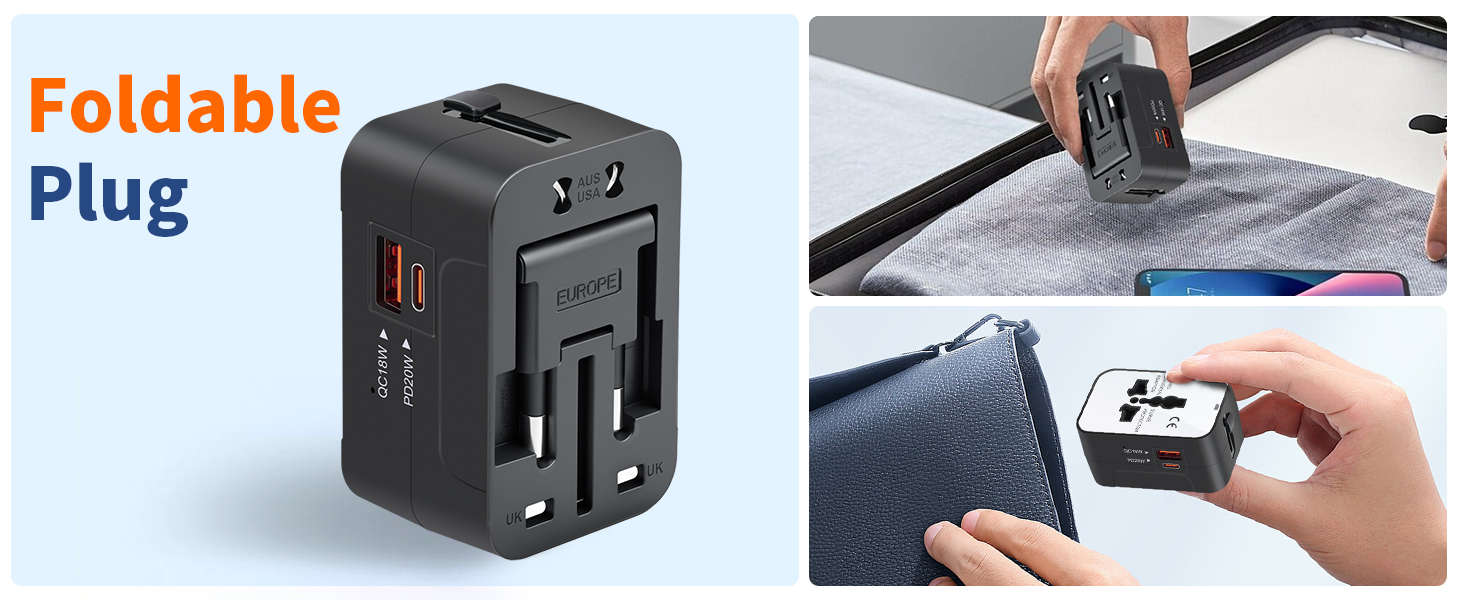 small charger adapter pocket travel adapter compact size lightweight mini power adapter