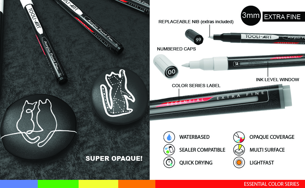 Details extra fine nib size waterbased sealer compatible quick drying opaque multi surface