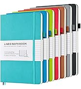 7 Pack Lined Journal Notebook, Hardcover PU Leather Notebook for Men Women, 100 GSM Thick Numbere...