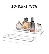 Hexsonhoma Acrylic Shelf Riser 10x3.9x1 pack of 2, Countertop Acrylic Display Storage Organizer f...