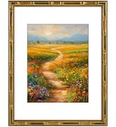 Golden State Art 11x14 Gold Vintage Bamboo Frame for 8x10 Photo,Solid Wood | Fit For 14x11 Pictur...