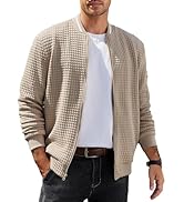 COOFANDY Mens Casual Jackets Lightweight Fall Bomber Jacket Full Zip Knit Sweater Jacket Varsity ...