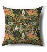 KDHTY Indian Mughal Pillow Covers 18x18,Indian Home Decor,Vibrant Green Ethnic Oriental Decorativ...