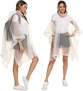 HOOMBOOM Reusable Rain Ponchos with Drawstring Hood for Adults, Waterproof Thicken Rain Coat, 2 P...