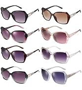 DragonflyDreams 4 Pcs Women Large Sunglasses, UV 400 Glasses Oversized Classic Trend Ladies Sungl...