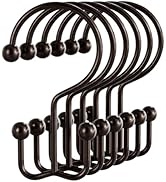 Bathway Shower Curtain Hooks Bronze Shower Curtain Rings, 12 Pcs Double Hook Shower Curtain Hooks...