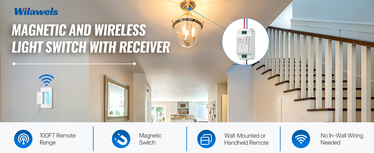 Wireless Light Switch and Receiver Kit