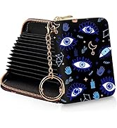 Yonlevres Credit Card Holder RFID Wallet, Small Card Holder Wallet for Women with Keychain Zipper...