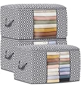 StorageTastic Direct 100L Storage Containers, Large Clothes Storage Bins Foldable Organization an...