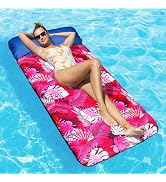 FindUWill Oversized Pool Float Lounge, 72" X 37" Extra Large Fabric-Covered Pool Floats for Adult...