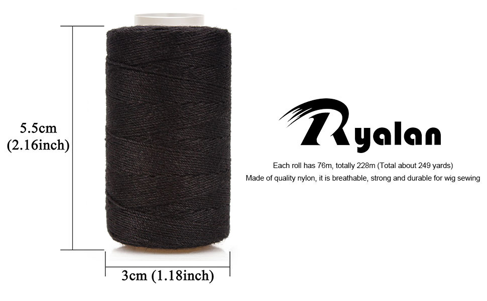 Ryalan Weaving Needle Combo Deal Black Thread with 10pcs Needle