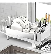 Ewaiira Dish Drying Rack, 304 Stainless Steel Dish Racks for Kitchen Counter, Dish Drainers with ...