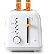 BUYDEEM DT620 2-Slice Toaster, Extra Wide Slots, Retro Stainless Steel with High Lift Lever, Bage...