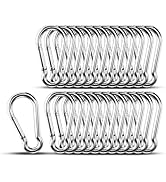 Small Carabiner Clip Hooks, 25pcs 2.36 inch Carabiners Heavy Duty, 304 Stainless Steel Spring Sna...