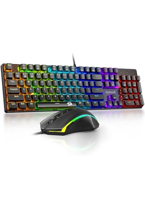 S177 Wired Mechanical Gaming Keyboard and Mouse Combo with 10000 DPI | Gaming Keyboard and RGB Mo...