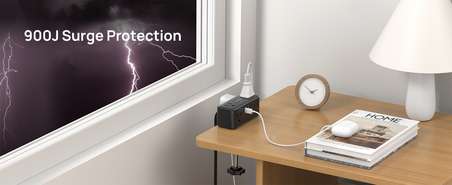 desk power strip with usb cport