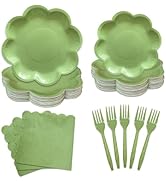 Yinbanban 96 Pcs Party Supplies Paper Plates 10 inch & 8 inch,Paper Napkins Disposable Plastic Fo...
