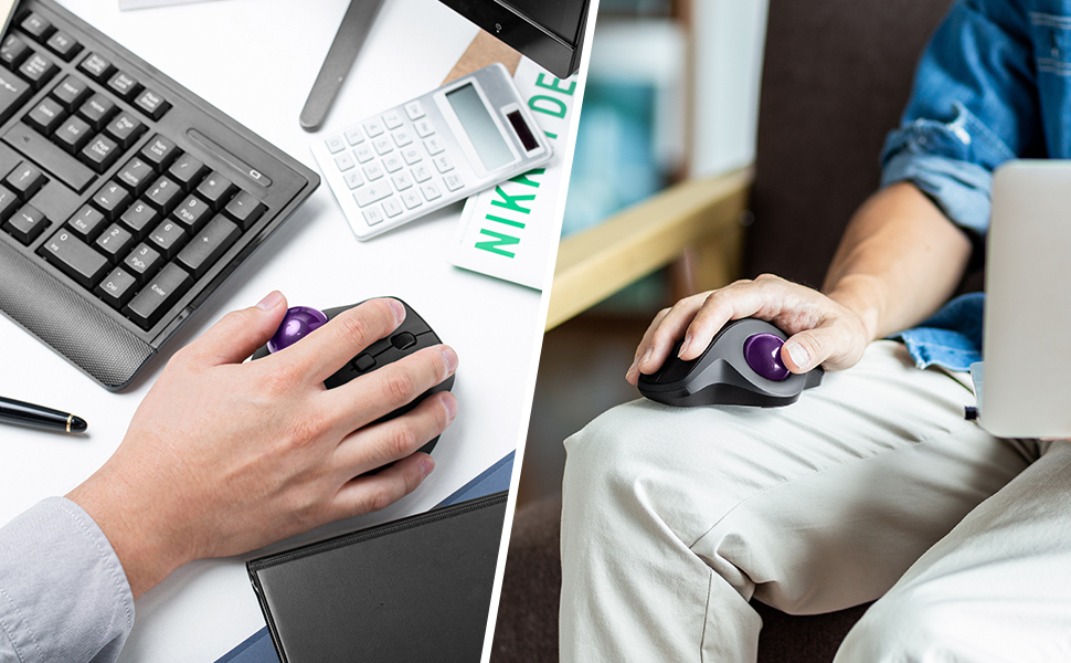 sanwa wired ergonomic trackball mouse