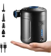 NIBBaNACAL Portable Air Pump for Inflatables, Rechargeable Air Mattress Pump, 400L/min Quick-Fill...