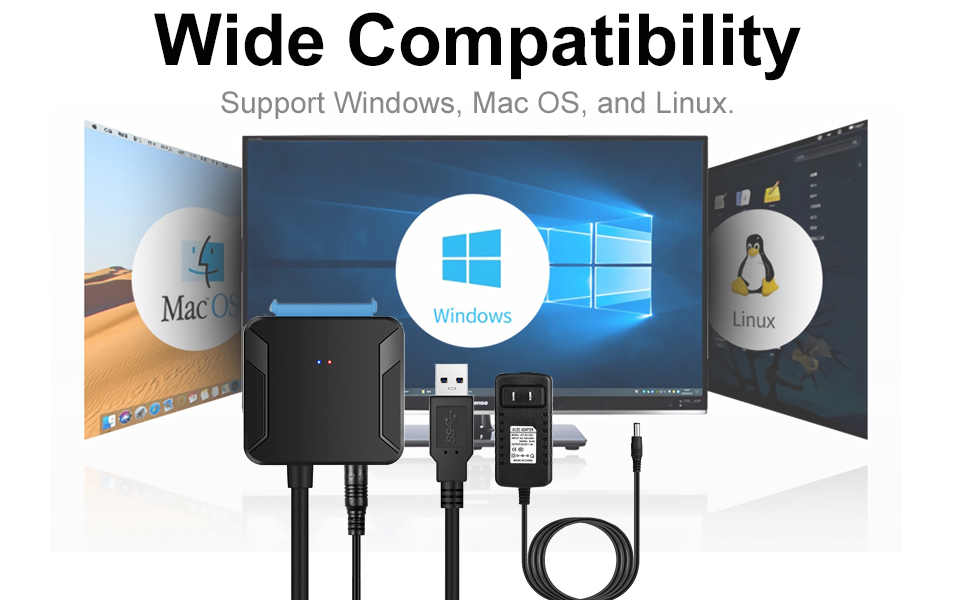 connect SATA-based hard drives (HDDs) or solid-state drives (SSDs) to a computer via USB