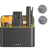 2 in 1 Professional Wireless Lavalier Microphone for Android, iPhone iPad with Charging Case Nois...