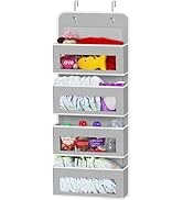 Simple Houseware 4 Clear Window Pocket Over Closet Door Storage Hanging Organizer for Bedroom, Ba...