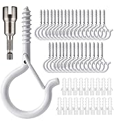 20 PCS Q-Hanger Hooks White - Screw in Hooks with Safety Buckle Design Christmas Lights Hanger Ou...