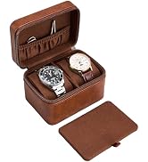 ProCase 2-Slot Watch Travel Case for Men, PU Leather Portable Watch Holder, Compact Small Carryin...
