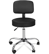 ZENY Swivel Salon Spa Stool Chair with Back Support Adjustable Hydraulic Rolling Stool Office Sto...