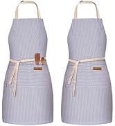 BeLuyi 2 Pack Adjustable Bib Apron with 2 Pockets Chef Cooking Kitchen Restaurant Aprons for Wome...