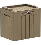 Greesum 31 Gallon Resin Deck Box Large Outdoor Storage for Patio Furniture, Garden Tools, Pool Su...